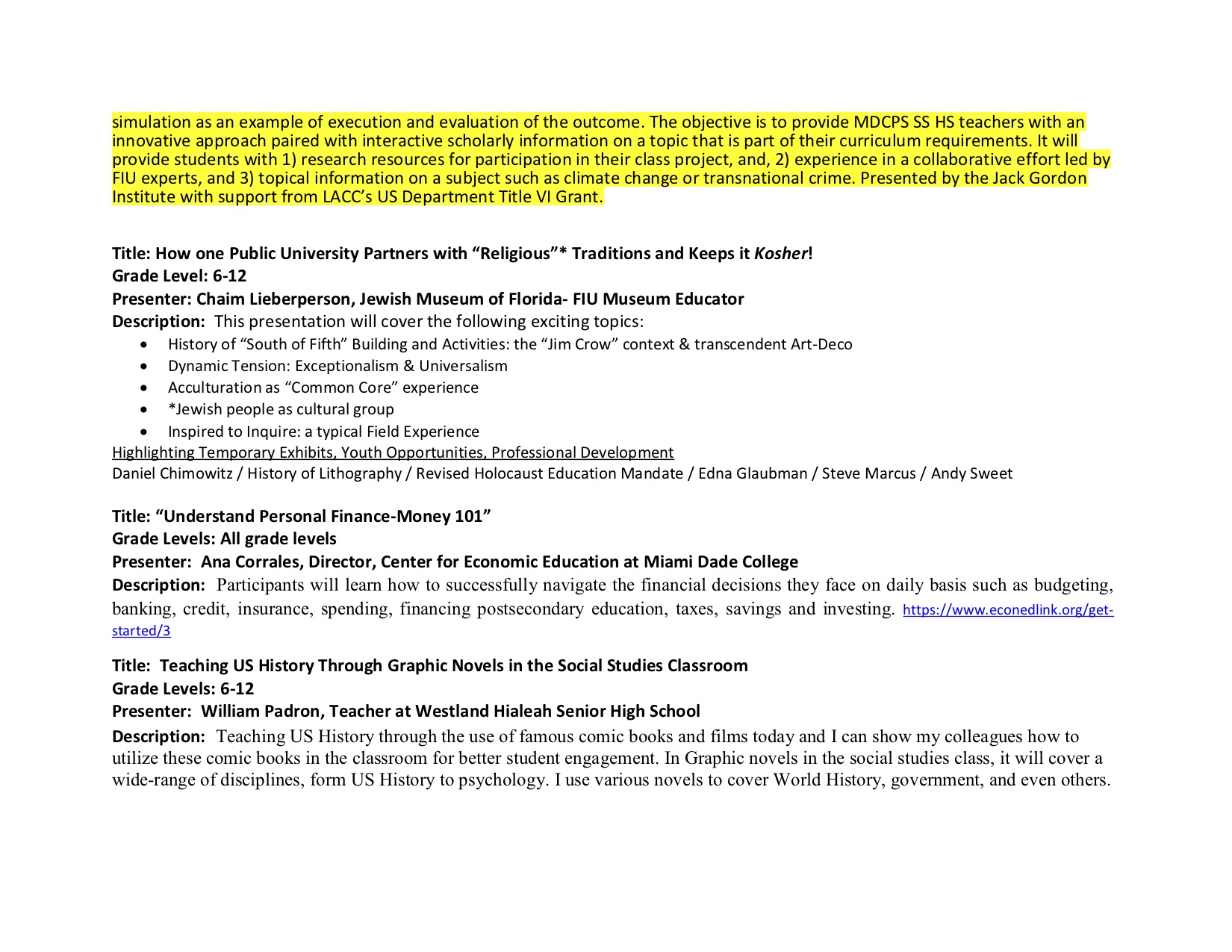 Program Page 5