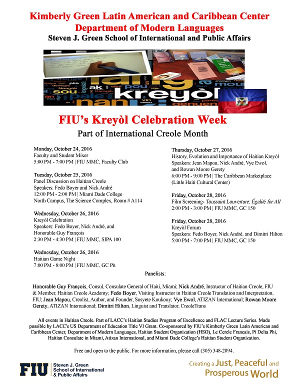 Kreyòl Week Program
